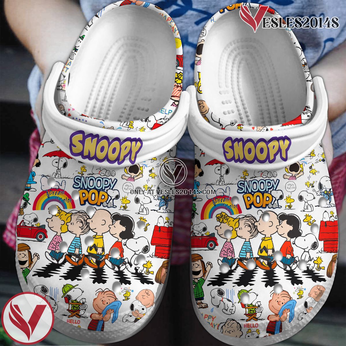 Snoopy Pop Movie Crocs Crocband Clogs Shoes Comfortable For Men Women and Kids Style 5 - Vesles2014S