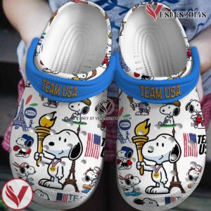 Snoopy USA Team 2024 Cartoon Crocs Crocband Clogs Shoes Comfortable For Men Women and Kids, Unique Gift From  Vesles2014S