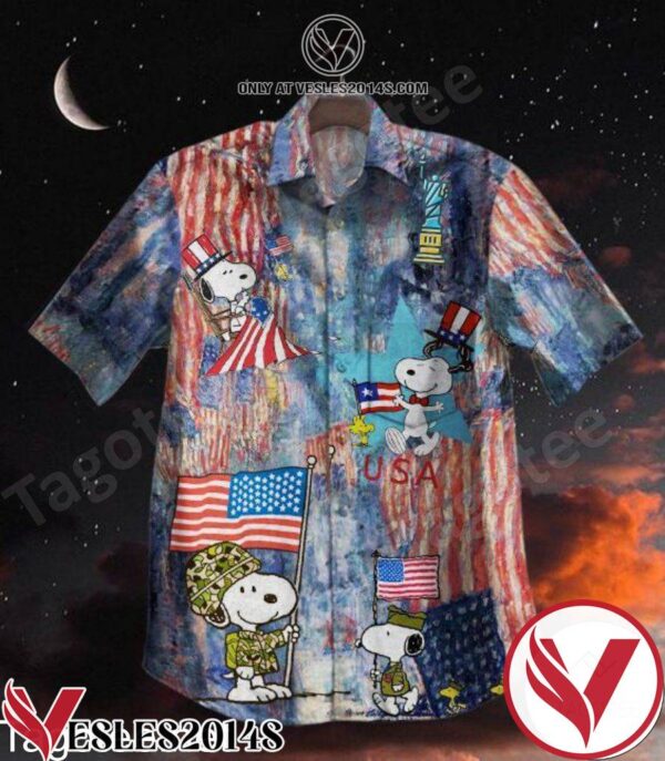 Snoopy Veterans Day American Flag Hawaiian Shirt, Unique Gifts For Friends - Vesles2014S 1