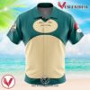 Snorlax Face Pokemon Hawaiian Button Up Shirt, Perfect Gifts For Anime Lovers - Vesles2014S