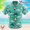 Snorlax Pattern Pokemon Hawaiian Button Up Shirt, Perfect Gifts For Anime Lovers - Vesles2014S