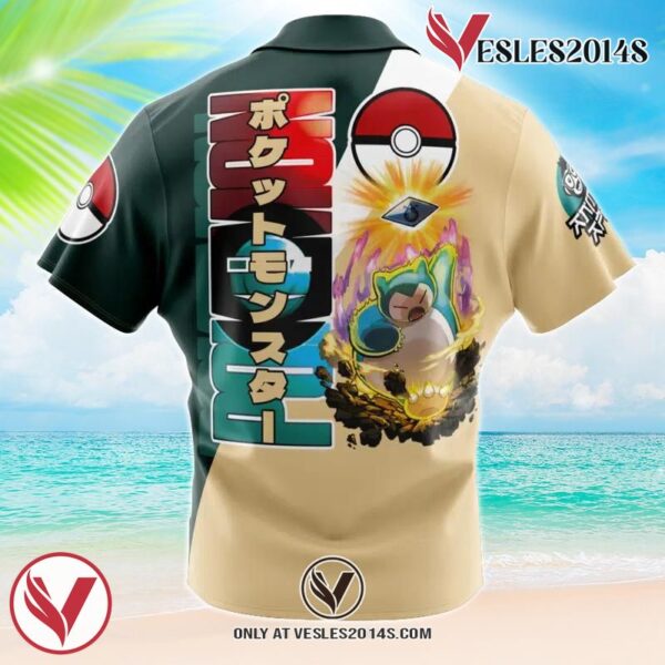 Snorlax Pokemon Hawaiian Button Up Shirt, Perfect Gifts For Anime Lovers - Vesles2014S 1
