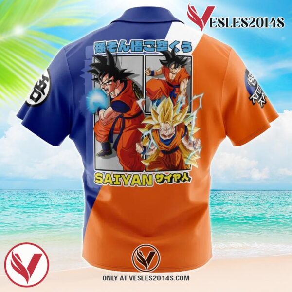 Son Goku Dragon Ball Z Hawaiian Button Up Shirt, Perfect Gifts For Anime Lovers - Vesles2014S 1