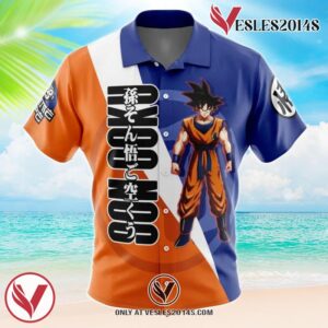 Son Goku Dragon Ball Z Hawaiian Button Up Shirt, Perfect Gifts For Anime Lovers - Vesles2014S