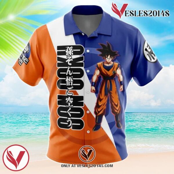 Son Goku Dragon Ball Z Hawaiian Button Up Shirt, Perfect Gifts For Anime Lovers - Vesles2014S