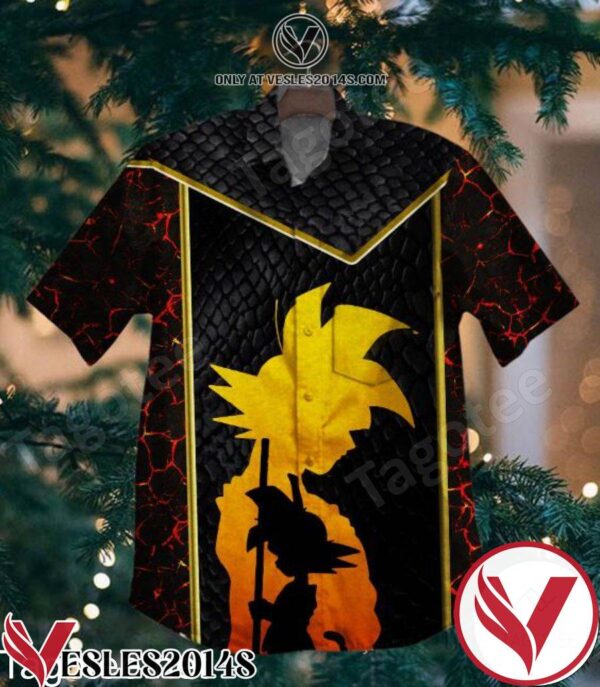 Son Goku Shadow Lava Crack Hawaiian Shirt, Unique Gifts For Friends - Vesles2014S 1