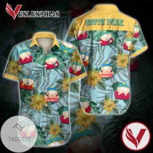 South Park Hawaiian Graphic Print Short Sleeve Hawaiian Casual Shirt Vesles2014S