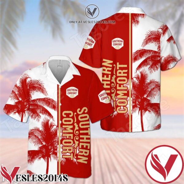 Southern Comfort Palm Tree White Red Hawaiian Shirt And Short, Unique Gifts For Friends - Vesles2014S 1