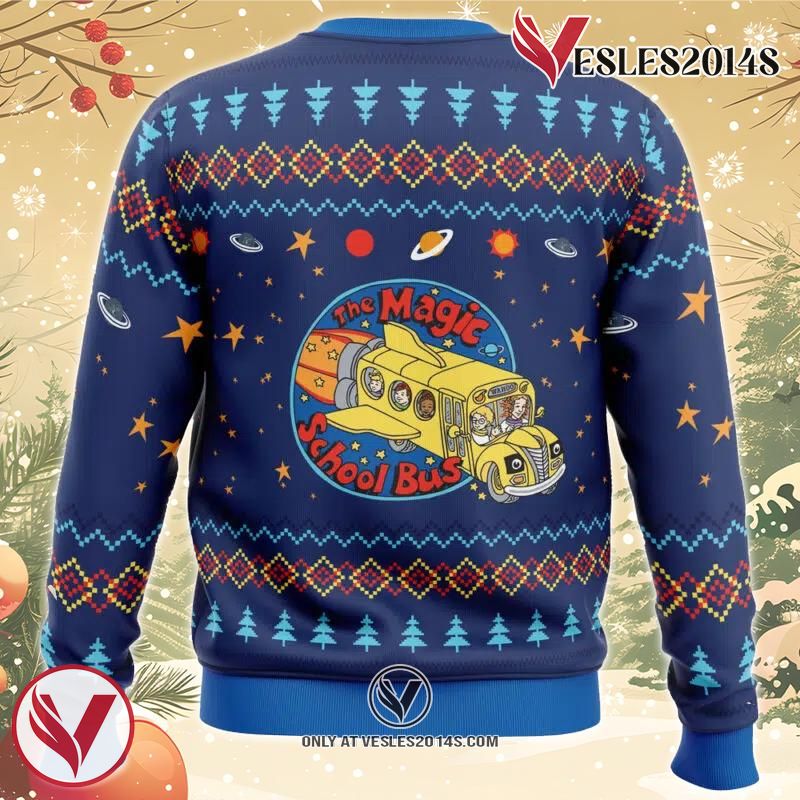 Space Adventures The Magic School Bus Ugly Christmas Sweater, Unique Christmas Gift For Fans - Vesles2014S 1