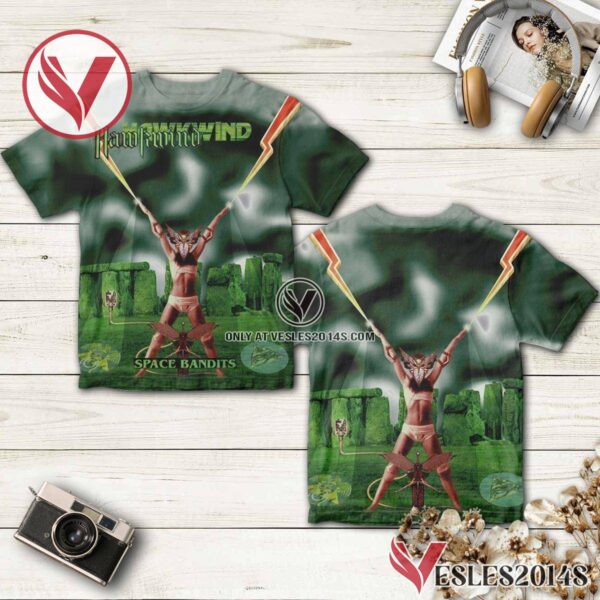 Space Bandits Album By Hawkwind Green Shirt, Unique Gifts For Music Lovers - Vesles2014S