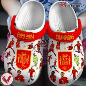 Spain National Football Team 2024 Euro Champions Crocs Crocband Clogs Shoes Comfortable For Men Women and Kids, Unique Gift From  Vesles2014S