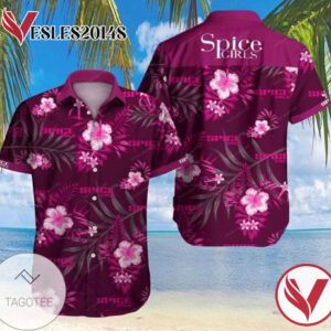 Spice Girl Hawaiian Graphic Print Short Sleeve Hawaiian Casual Shirt Vesles2014S