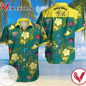 Spice Girls Hawaiian Graphic Print Short Sleeve Hawaiian Casual Shirt Vesles2014S