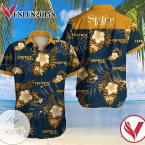 Spice Girls Hawaiian VI Graphic Print Short Sleeve Hawaiian Casual Shirt Vesles2014S