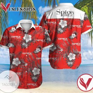 Spice Girls Hawaiian VII Graphic Print Short Sleeve Hawaiian Casual Shirt Vesles2014S 1