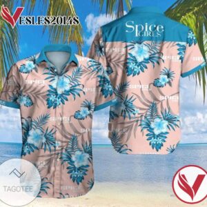 Spice Girls Hawaiian XII Graphic Print Short Sleeve Hawaiian Casual Shirt Vesles2014S