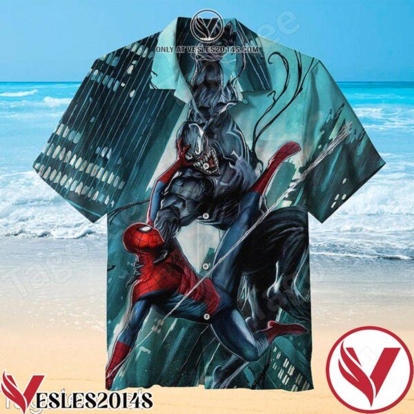 Spiderman Vs Venom Hawaiian Shirt, Unique Gifts For Friends - Vesles2014S 1