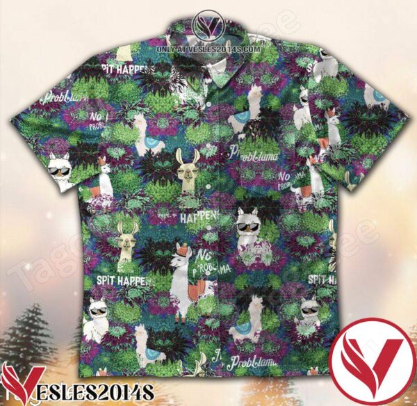 Spit Happens No Prob Llama Hawaiian Shirt, Unique Gifts For Friends - Vesles2014S 1