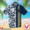 Sports American Football Ncaaf Notre Dame Fighting Irish White Hibiscus On Navy Hawaiian Shirt, Unique Gifts For Friends - Vesles2014S 1