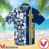 Sports American Football Ncaaf West Virginia Mountaineers White Hibiscus On Navy Hawaiian Shirt, Unique Gifts For Friends - Vesles2014S 1