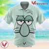 Squidward Face Spongebob Squarepants Hawaiian Button Up Shirt, Perfect Gifts For Anime Lovers - Vesles2014S