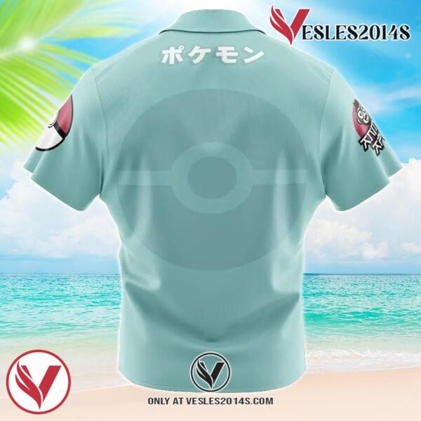 Squirtle Face Pokemon Hawaiian Button Up Shirt, Perfect Gifts For Anime Lovers - Vesles2014S 1