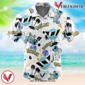 Squirtle Squad V1 Sunglasses Pokemon Hawaiian Button Up Shirt, Perfect Gifts For Anime Lovers - Vesles2014S