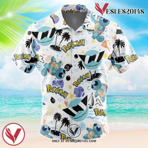Squirtle Squad V1 Sunglasses Pokemon Hawaiian Button Up Shirt, Perfect Gifts For Anime Lovers - Vesles2014S