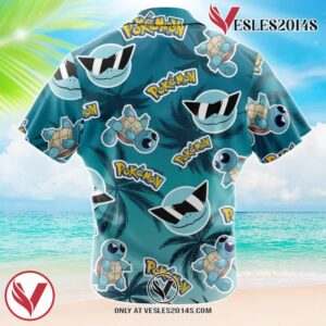 Squirtle Squad V2 Sunglasses Pokemon Hawaiian Button Up Shirt, Perfect Gifts For Anime Lovers - Vesles2014S 1