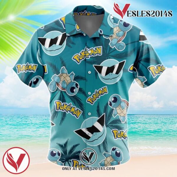 Squirtle Squad V2 Sunglasses Pokemon Hawaiian Button Up Shirt, Perfect Gifts For Anime Lovers - Vesles2014S