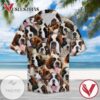 St Bernard Dog Hawaiian Graphic Print Short Sleeve Hawaiian Casual Shirt Vesles2014S