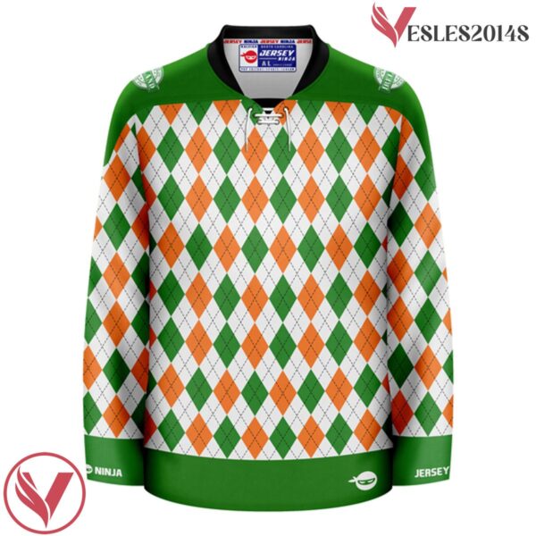 St Patrick's Day Pattern Argyle Holiday Hockey Jersey - Vesles2014S 2