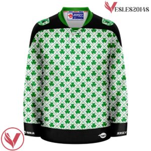 St Patrick's Day Shamrock Ugly Sweater Holiday Hockey Jersey - Vesles2014S 2