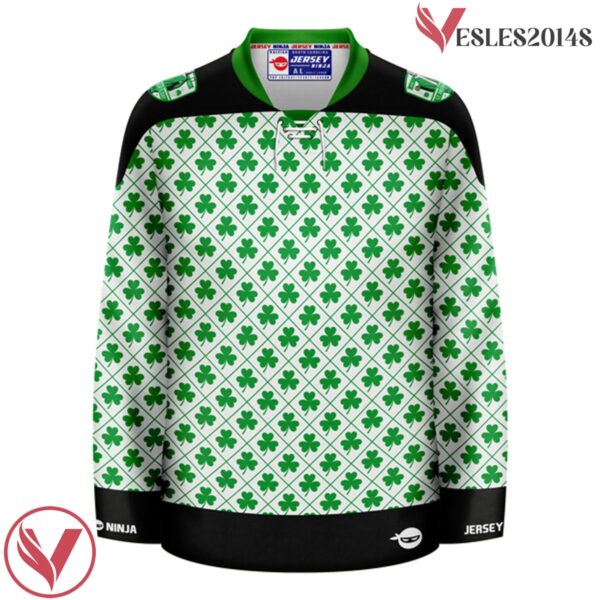 St Patrick's Day Shamrock Ugly Sweater Holiday Hockey Jersey - Vesles2014S 2