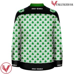 St Patrick's Day Shamrock Ugly Sweater Holiday Hockey Jersey - Vesles2014S 3