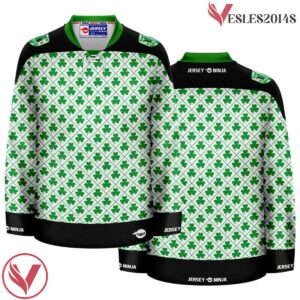 St Patrick's Day Shamrock Ugly Sweater Holiday Hockey Jersey - Vesles2014S