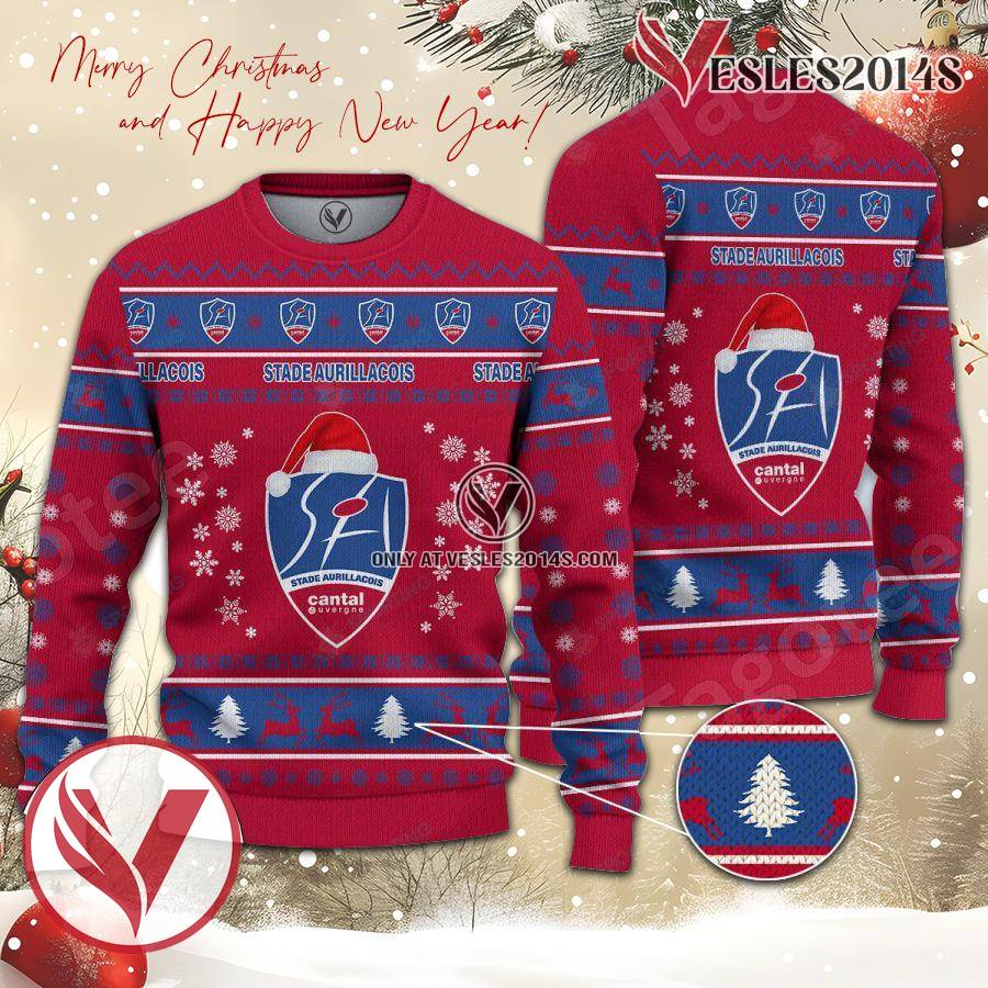 Stade Aurillacois Cantal Auvergne Sport Ugly Christmas Sweater, Unique Gifts For Fans - Vesles2014aS 1