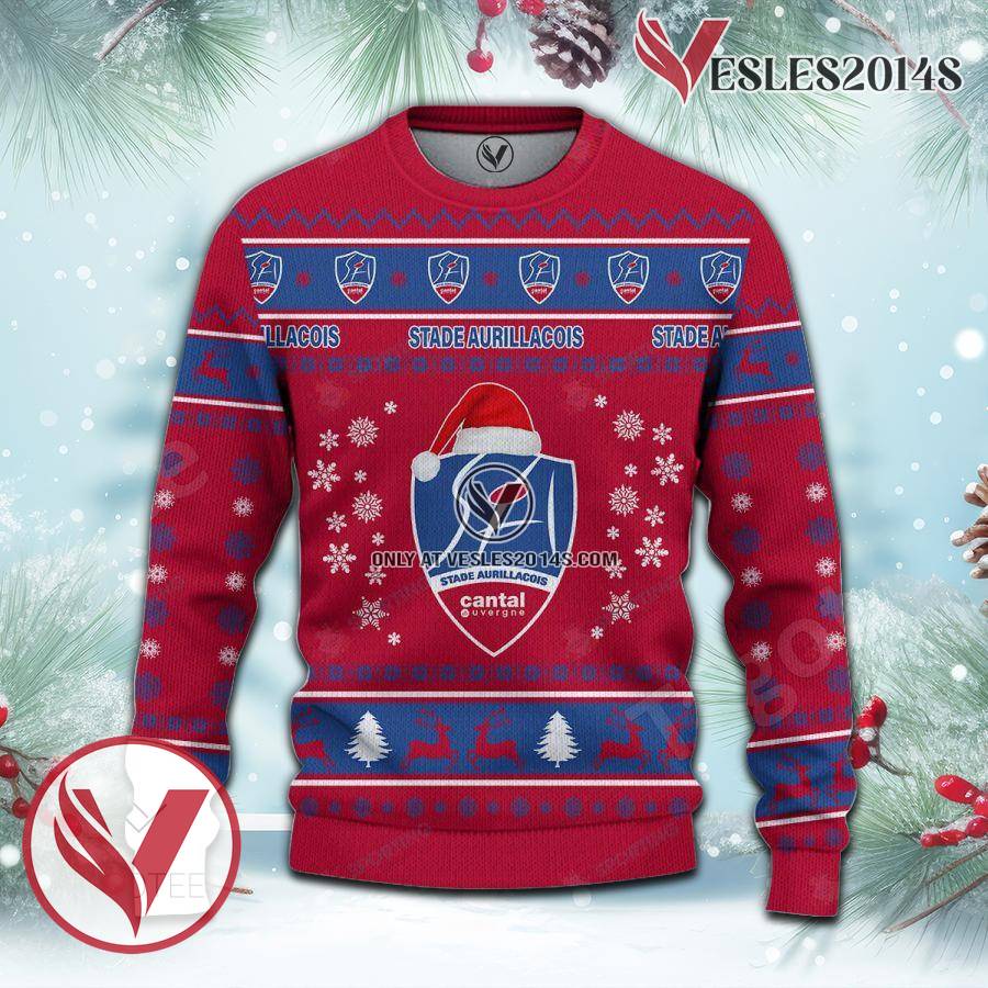 Stade Aurillacois Cantal Auvergne Sport Ugly Christmas Sweater, Unique Gifts For Fans - Vesles2014aS 2
