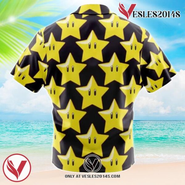 Star Mario Bros Hawaiian Button Up Shirt, Perfect Gifts For Anime Lovers - Vesles2014S 1