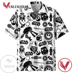 Star War Stick Hawaiian Graphic Print Short Sleeve Hawaiian Casual Shirt Vesles2014S
