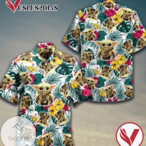 Star Wars Baby Yoda 6 For men And Women Graphic Print Short Sleeve Hawaiian Casual Shirt Vesles2014S 1