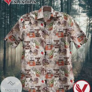 Star Wars Baby Yoda Hawaiian II Graphic Print Short Sleeve Hawaiian Casual Shirt Vesles2014S 1