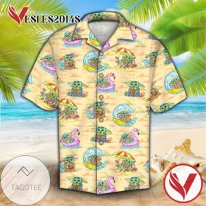 Star Wars Baby Yoda Hawaiian IX Graphic Print Short Sleeve Hawaiian Casual Shirt Vesles2014S 1