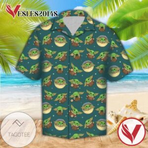 Star Wars Baby Yoda Hawaiian VIII Graphic Print Short Sleeve Hawaiian Casual Shirt Vesles2014S 1