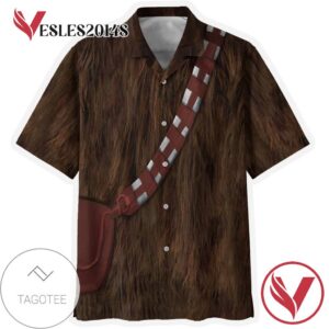 Star Wars Chewbacca Cosplay Hawaiian Graphic Print Short Sleeve Hawaiian Casual Shirt Vesles2014S 1