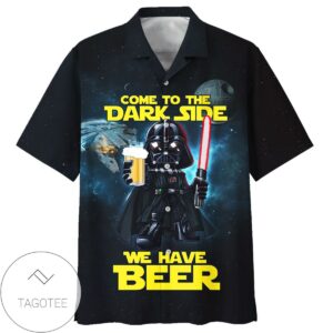 Star Wars Darth Vader Come To The Dark Side We Have Beer Hawaiian Graphic Print Short Sleeve Hawaiian Casual Shirt Vesles2014S
