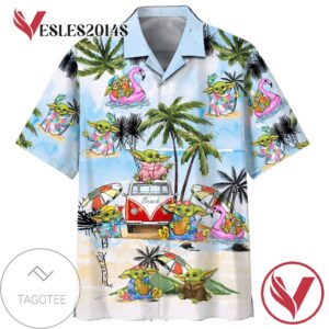 Star Wars Disney Baby Yoda 1 Hawaiian Graphic Print Short Sleeve Hawaiian Casual Shirt Vesles2014S 1