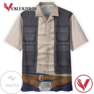 Star Wars Han Solo Cosplay Hawaiian Graphic Print Short Sleeve Hawaiian Casual Shirt Vesles2014S