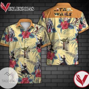 Star Wars Hawaiian II Graphic Print Short Sleeve Hawaiian Casual Shirt Vesles2014S