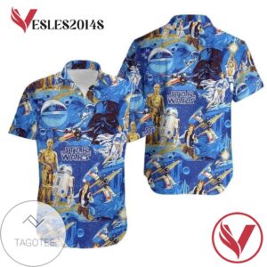 Star Wars Print Short Sleeve Hawaiian Casual Shirt Vesles2014S 1